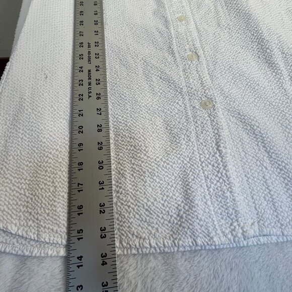 Jan de Luz Carmel Womens Textured Button Down Tunic Shirt Dress Medium White - Picture 8 of 8